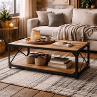 Oulu Reclaimed Wood and Metal Coffee Table - Brown