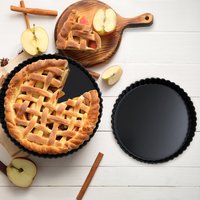 From Scratch Set Of Two Fluted Flan Tins - Black
