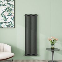 Vertical Traditional Cast Iron Style Radiator 1500-1800mm 3 Column Anthracite - Anthracite / 150cm / 47cm