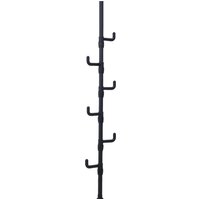Adjustable Floor-to-Ceiling Clothes Rail with Storage Hooks - Black