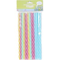 Pack of 24 Reusable Plastic Straws