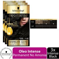 Schwarzkopf Oleo Intense 1-10 Intense Black Permanent Oil Colour - Buy3 - 1-10 Intense Black / 3