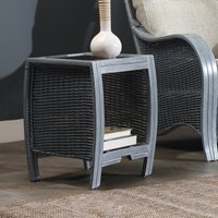 Turin Grey Cane Side Table - Grey