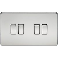 Knightsbridge Screwless 10AX 4G 2-Way Switch - Polished Chrome - SF4100PC - Polished Chrome