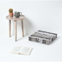 Homescapes Morocco Striped Cotton Floor Cushion - Grey