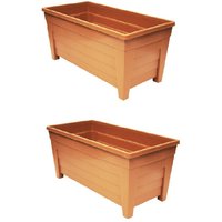 Terracotta Grosvenor Trough Patio Planter Rectangle 55cm - Terracotta / 2