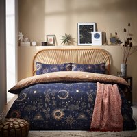 Constellation Celestial Duvet Cover Set - Gold/Navy / Single
