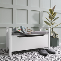 Olsen Storage Bench with Cushion in Classic White - White