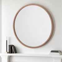 Solid Oak Round Wall Mirror - Oak