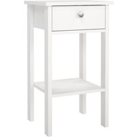 Madrid Bedside Table with Bottom Shelf - White