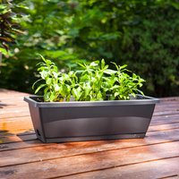 Set of 5 Root Rot Prevention Garden Planters - Dark Grey / 15l