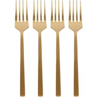 Stainless Steel Metallic Coloured Cake Forks - Gold / 4