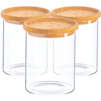 Scandi Storage Jar with Cork Lid - Clear / 0.75l / 3