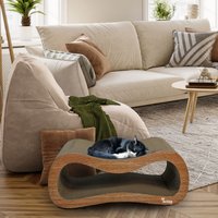 2-in-1 Cardboard Cat Scratcher - Wood Brown