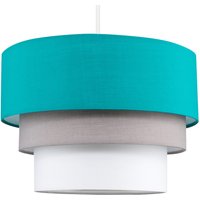 Aztec 3 Tier Fabric Ceiling Light Shade - Teal