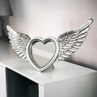 Large Heart Wall Mirror - Silver
