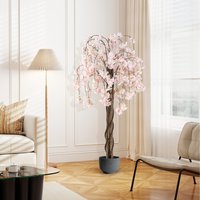 Tall Artificial Cherry Blossom Tree - White