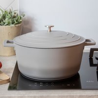 MasterClass Large 5 Litre Casserole Dish with Lid - Ombre Grey - Grey