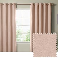 The Ultimate Blackout Textured Woven Eyelet Curtain Pair - Pink / 229cm / 168cm