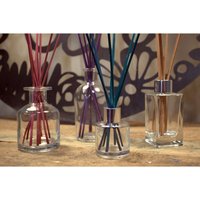 Clear Round Reed Diffuser Bottle for Aromatherapy, Home Fragrance - White