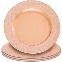 Dia Rose Gold Pebble Effect Charger Plate - Gold