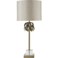 Herta Antique Brass Palm Tree Design Table Lamp - Gold