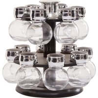 Luciano 2 Tier 14 Bottle Revolving Spice Rack - Black