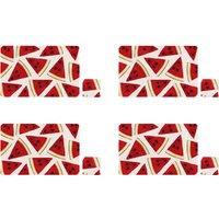 Set Of Four Watermelon Placemats And Coasters - Multicolour