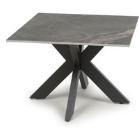 Carrara Grey Marble Effect Ceramic End Table - Grey