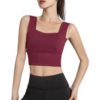 Yoga Fitness Wide Shoulder Strap Bra - RED / 75.5-82.5cm