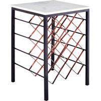 Templar White Marble And Iron Wine Rack Table - White