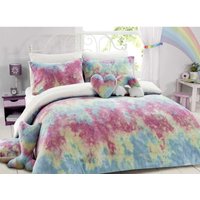 Rainbow Tie Dye Teddy Duvet Set - Multicolour / Single