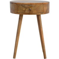 Solid Wood Nordic Circular Shaped Bedside - Brown