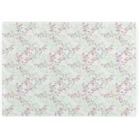 Soft Pink Floral Smooth Glass Worktop Saver - Small Chopping Board - Pink