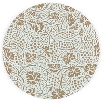 Golden Oak Leaves & Berries Round Worktop Protector - Textured Glass Chopping Board - Gold