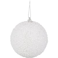 Frosted Fairytale, Snowy Glittered Bauble - White Frosted Fairytale, Snowy Glittered Bauble - White