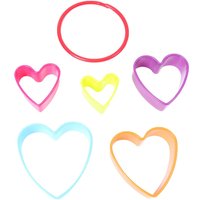 Pack of Five Plastic Heart Cookie Cutters