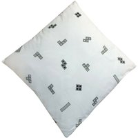 Tetris, Tetris Monochrome White Filled Cushion - White Tetris, Tetris Monochrome White Filled Cushion - White