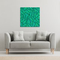 Green Leaves Pattern Canvas Print - Green / 46cm