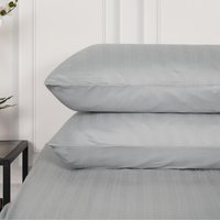 Pair Of Satin Stripe Housewife Pillowcases - Silver
