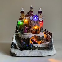 Animated Christmas scenes with LEDs and Sound - White / Toy Shop
