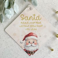 Santa Stop Here Sign - Gold