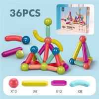 Magnetic Building Blocks Education Kids Toys - Multi-Coloured / 36pcs