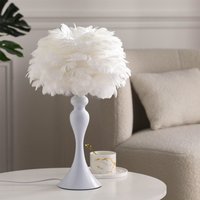 Ceramic Feather Lamp - Ceramic White