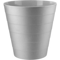 6 Litre Plastic Waste Paper Bin Round Waste Basket Trash Can - Grey