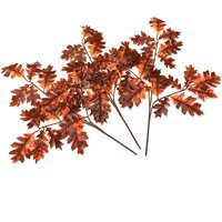 Artificial Oak Tree Autumn Leaf Branches - Red Orange