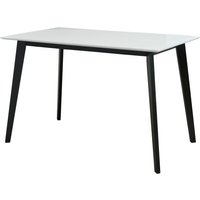 FurnitureboxUK, Sofia Rectangular Dining Table White Top and Black Legs - White FurnitureboxUK, Sofia Rectangular Dining Table White Top and Black Legs - White