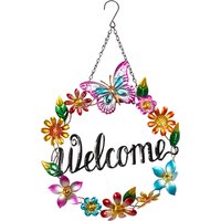 , Solar Flower Welcome Hanging Sign , Solar Flower Welcome Hanging Sign