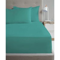 HomeSpace Direct, Extra Deep Percale Fitted Sheet - Teal HomeSpace Direct, Extra Deep Percale Fitted Sheet - Teal