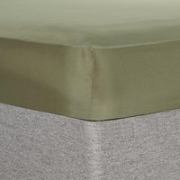 Plain Fitted Bed Sheet - Woodland Green / Double / Polyester